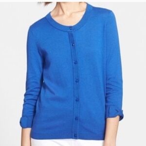 Kate Spade Somerset Cardigan royal blue bow sleeves Large L